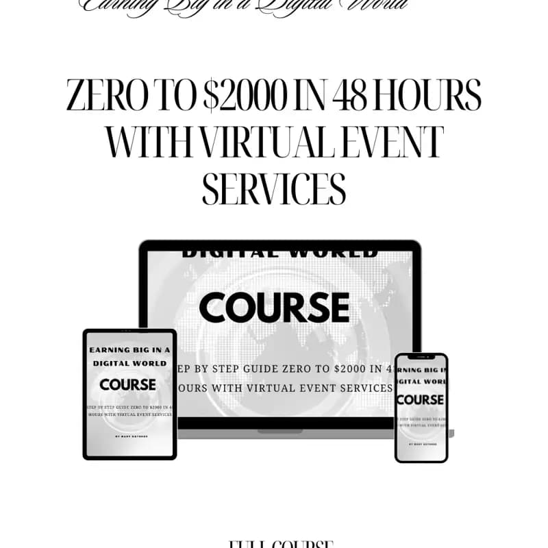 Earning Big in a Digital World: Zero to $2000 in 48 Hours with Virtual Event Services